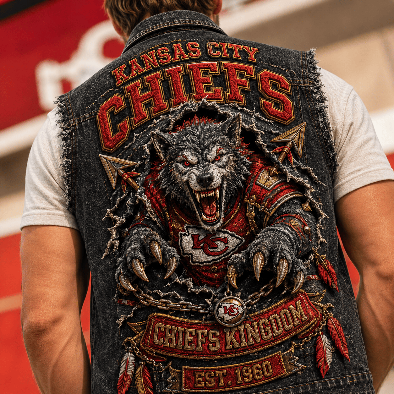 KCC PREMIUM DENIM VEST LNTH
