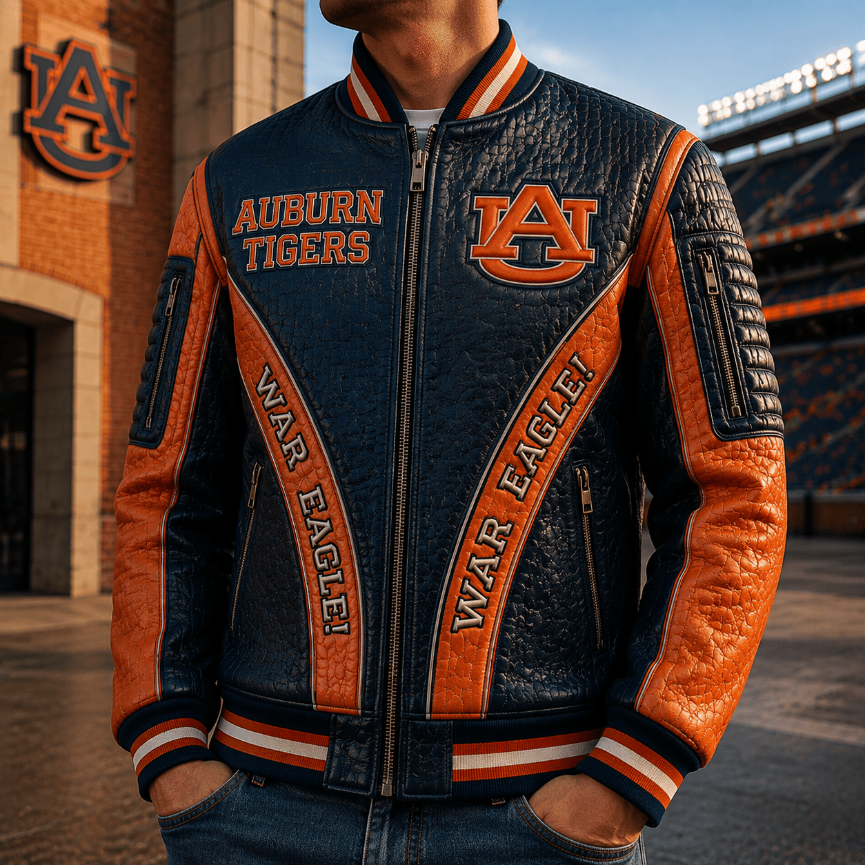 Premium ABTG Leather Zipper Jacket PVNA