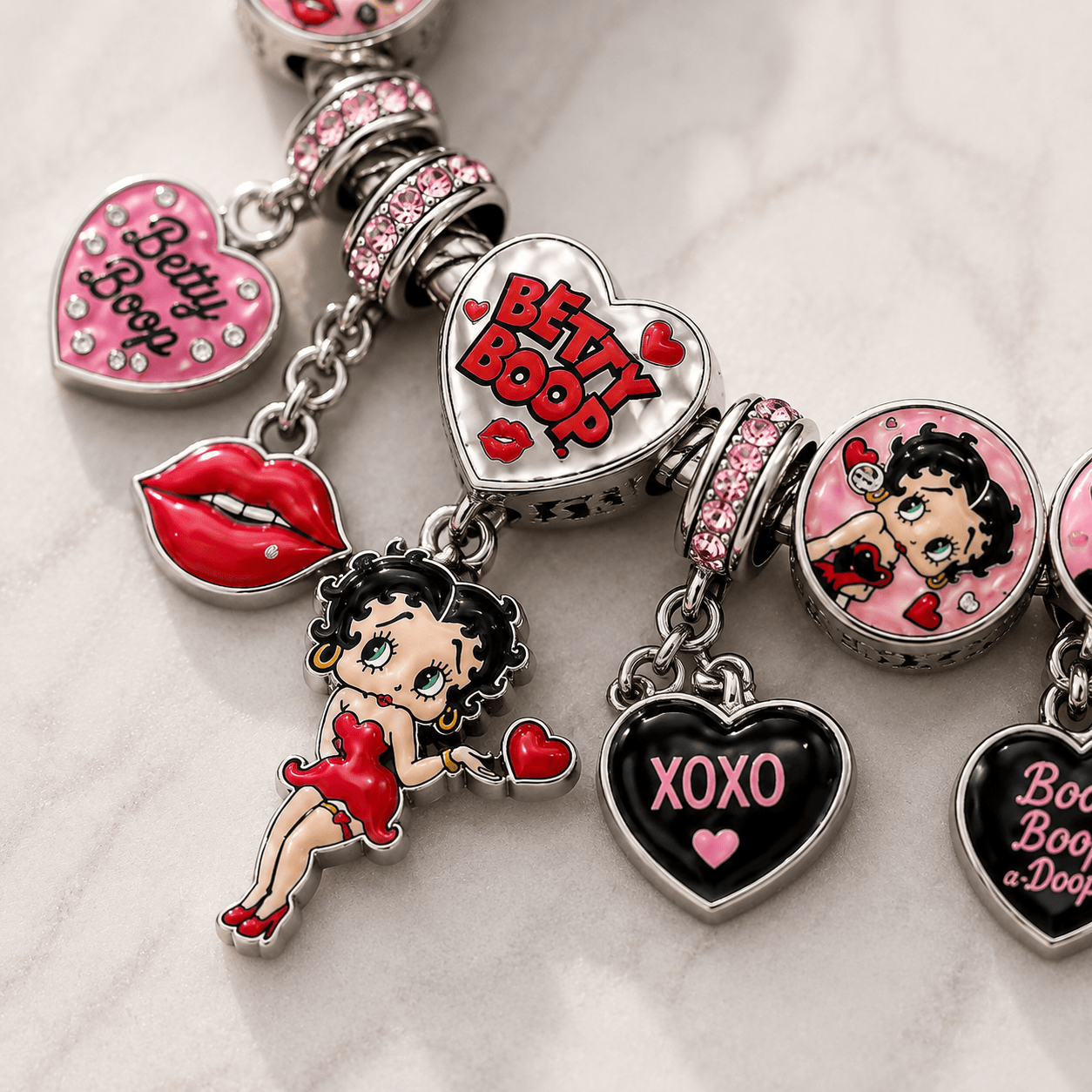 BTB silver Charm Bracelet Set BMD
