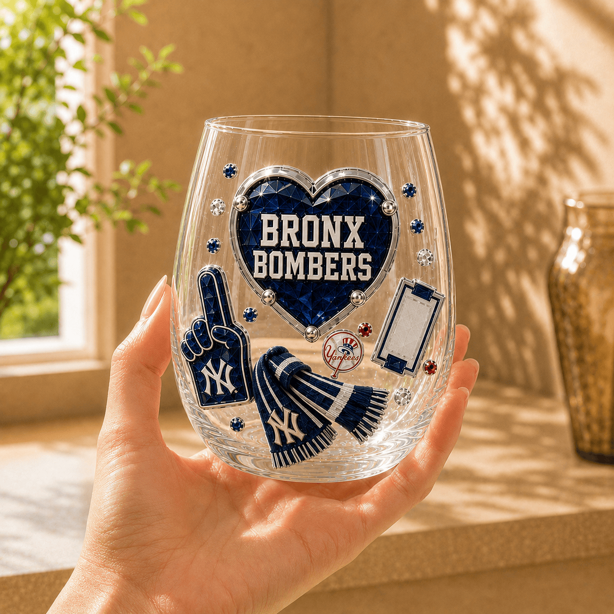 NYY Wine Glass Cup NHVH