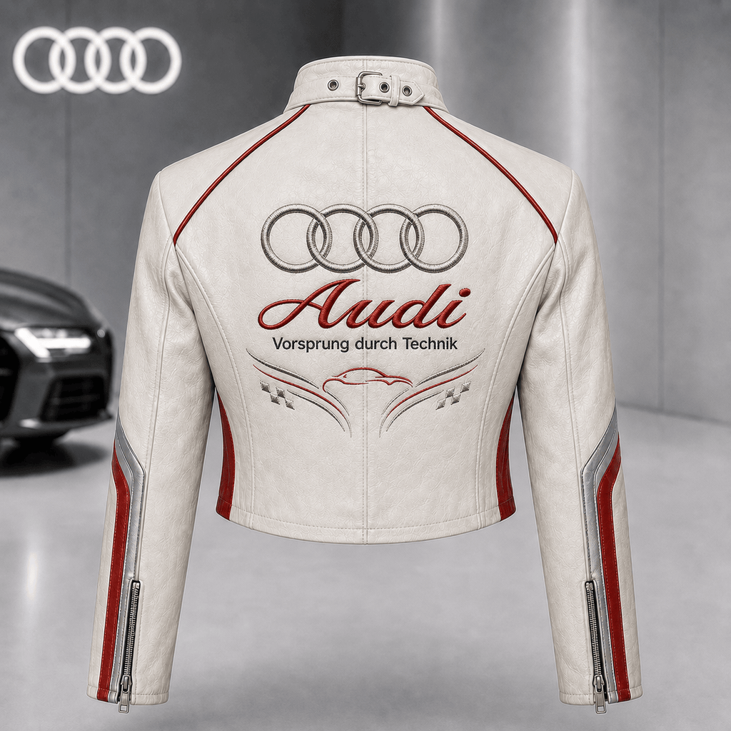 Premium AUD Cropped Leather Zipper Jacket TNSM