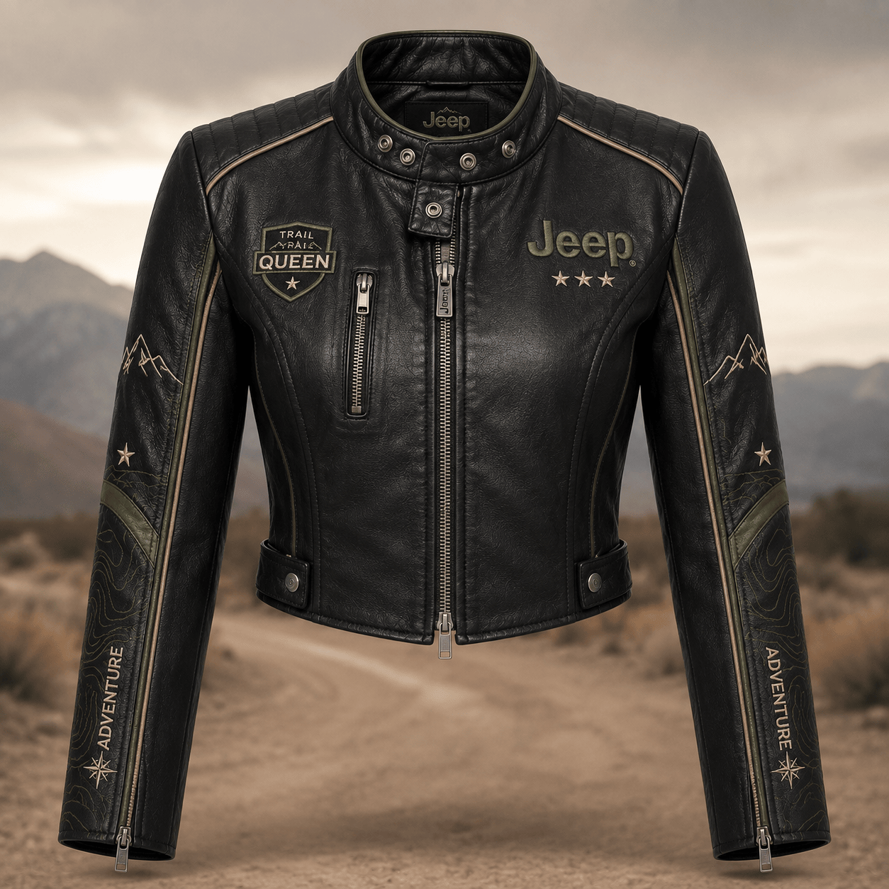 Premium JEP Cropped Leather Zipper Jacket TNSM