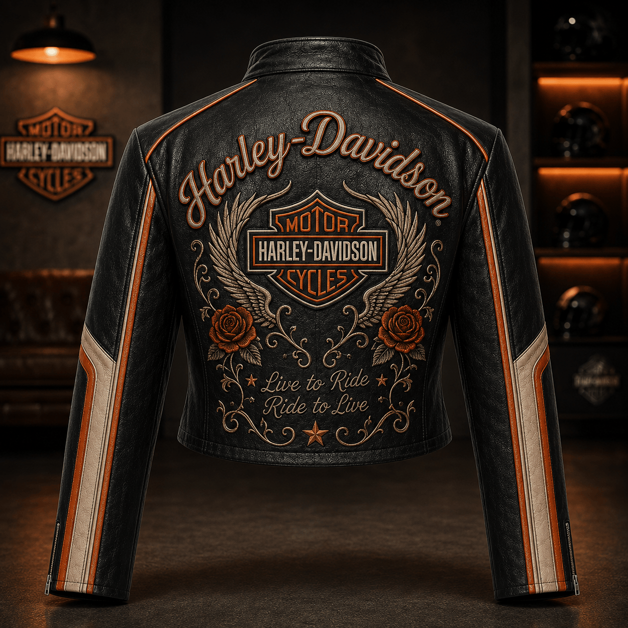 Premium HLDV Cropped Leather Zipper Jacket TNSM
