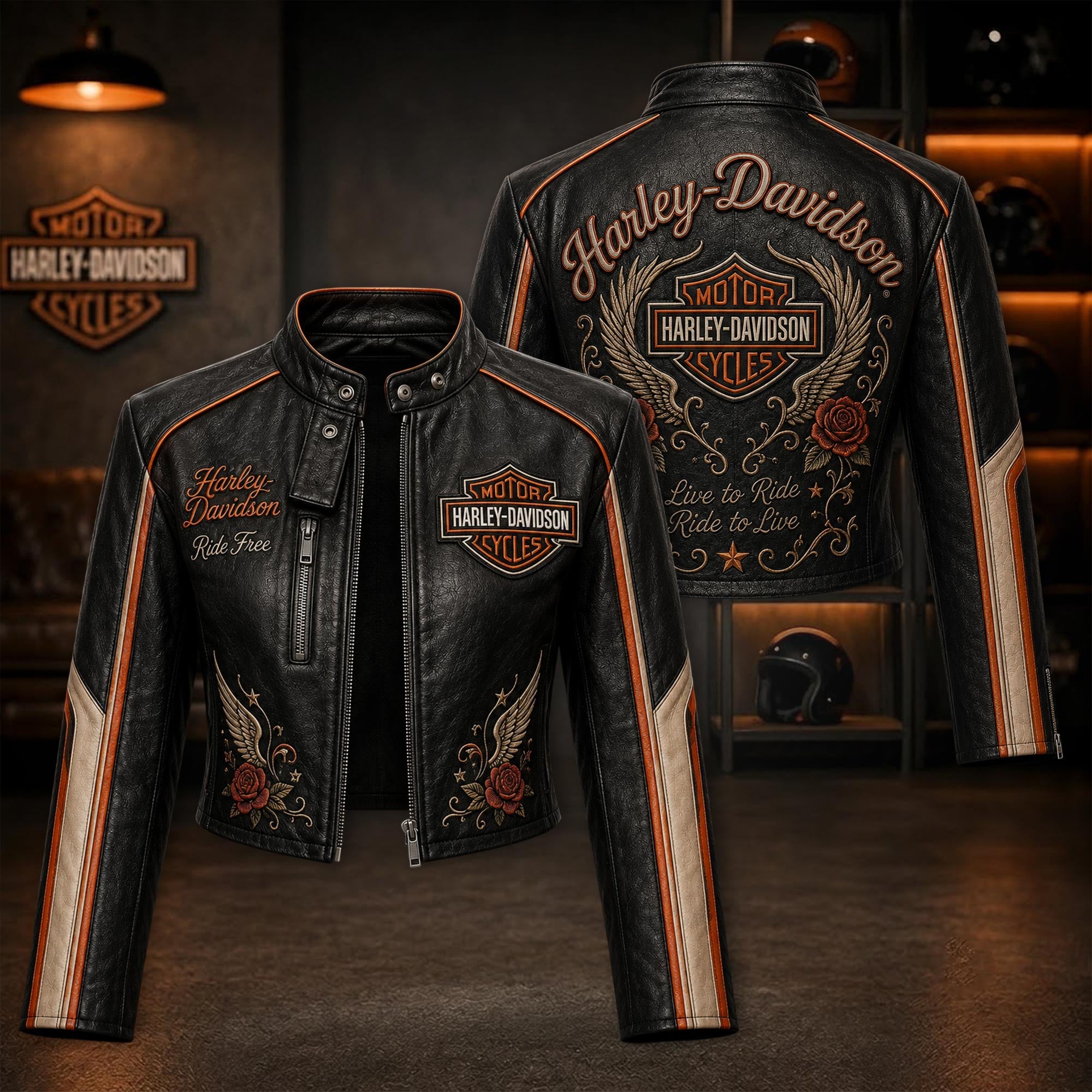 Premium HLDV Cropped Leather Zipper Jacket TNSM