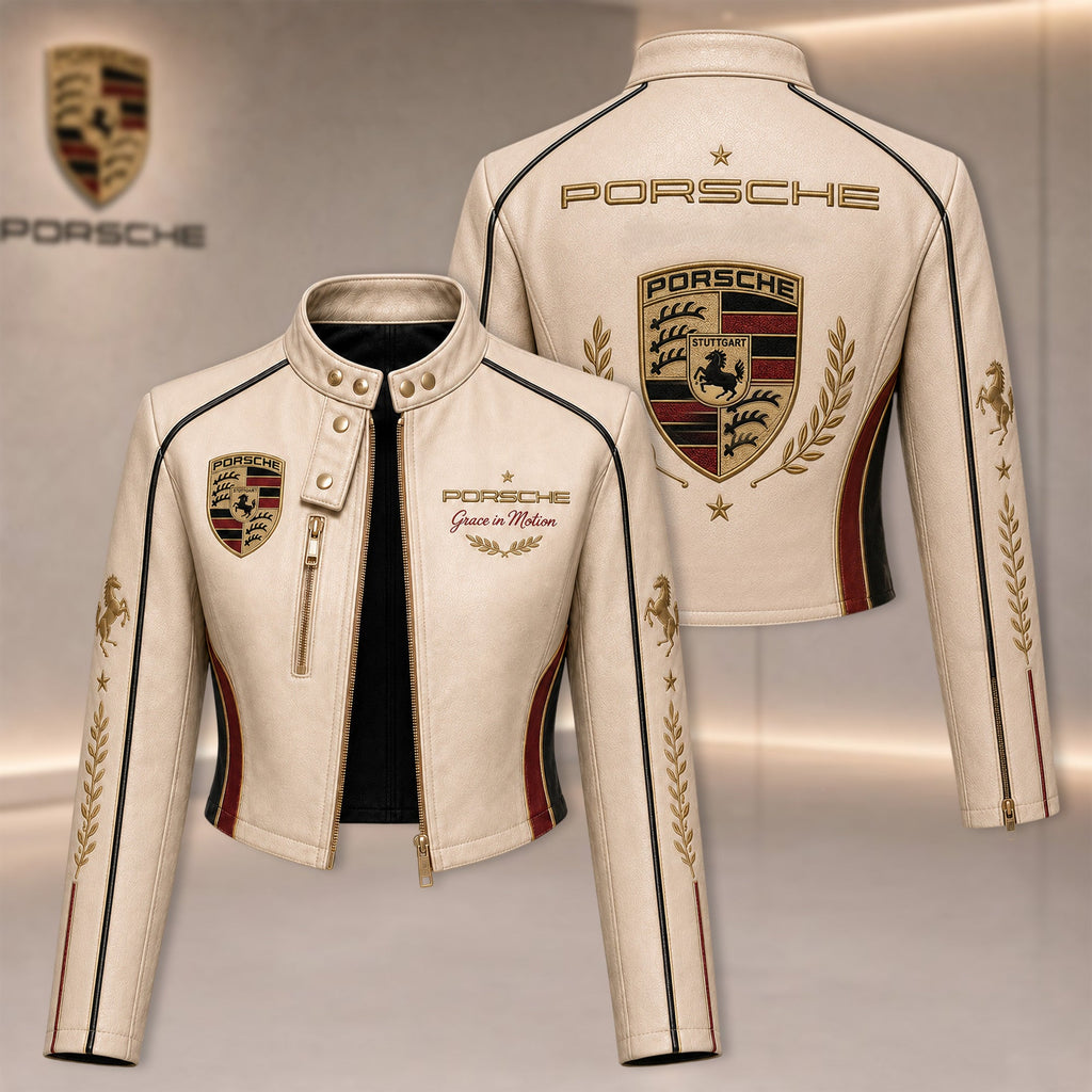 Premium POCE Cropped Leather Zipper Jacket TNSM