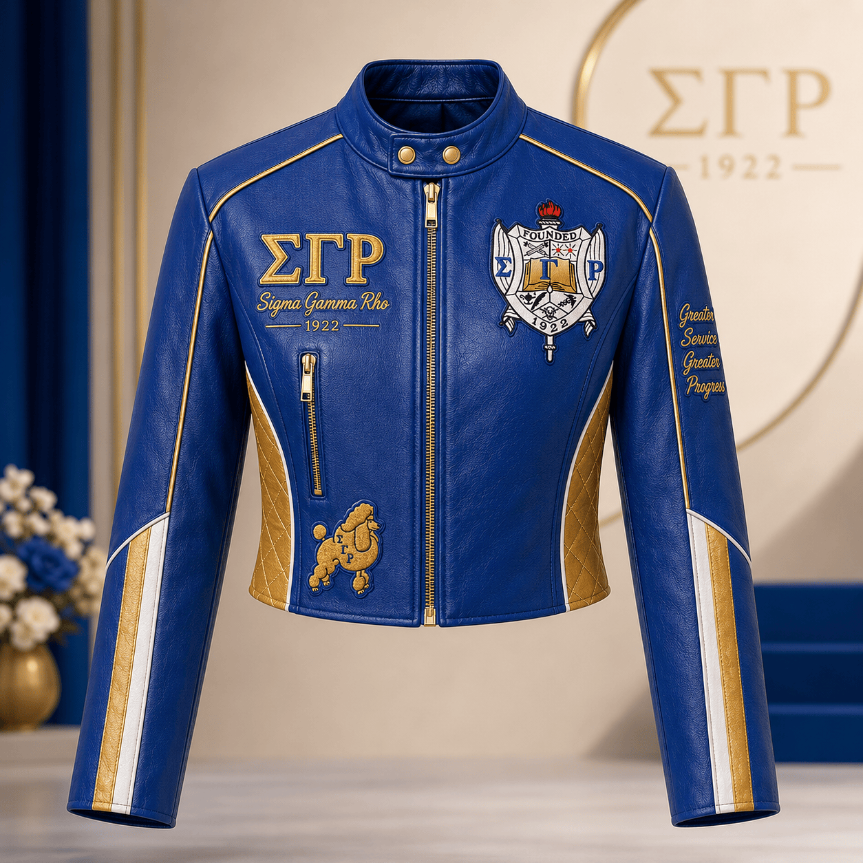 Premium SGRO Cropped Leather Zipper Jacket TNSM
