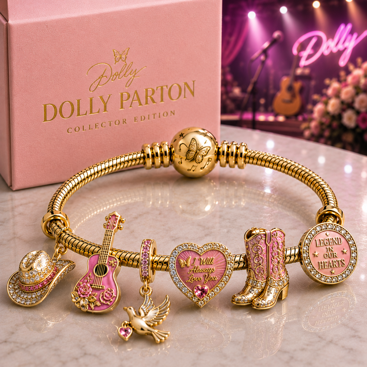 DLPT Gold Charm Bracelet Set NHVH