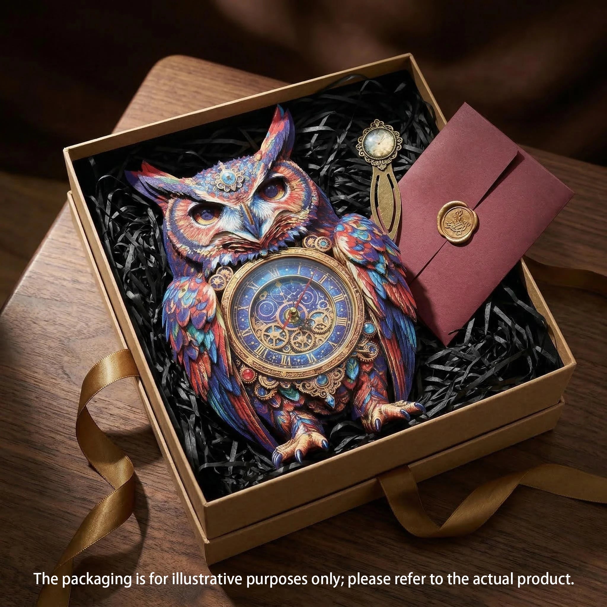 Wooden Owl Puzzle 3D wooden Clock Puzzle Vintage Clock Wooden Crafts Wooden Educational Toys Wood Gift